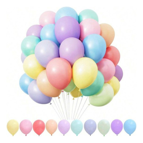 Globos Latex Pastel Decoracion Cumpleaños Cotillon Liso X25