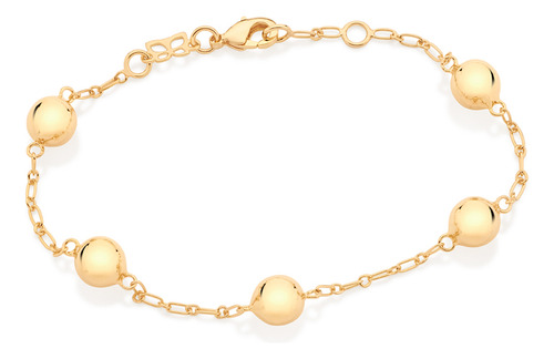 Pulseira Rommanel 5 Bolas 7 Mm 19cm Ajustável 18cm - 550640