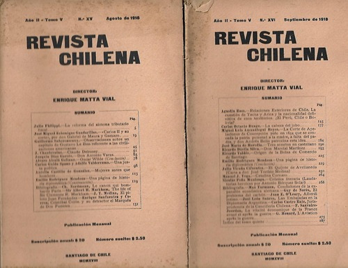 Revista Chilena: Nros. 1 A 128 En 14 Años //. Casi Completa