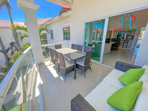 Cad Diamante Lakes Zafiro 327. Terraza Con Vista A La Alberca Y Jardines