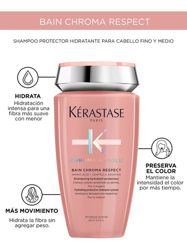 Shampoo Para Cabello Teñido Kerastase Chroma Absolu 250 Ml