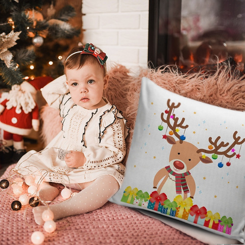 Almofada Personalizada Rena 01 - Natal - Decorativa 30x30cm