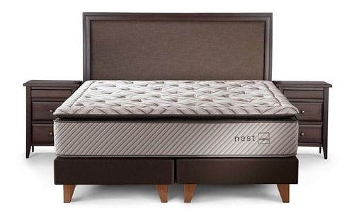 Cama Nest 2 Plazas 150 X 200 Cm Con Muebles Nolita Chocolate