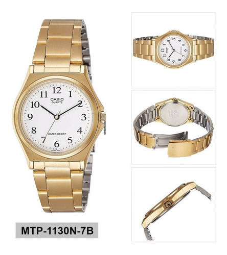 Imagen 3 de 5 de Reloj Muje Dorado Casio Ltp-1130n-7brdf /relojería Violeta