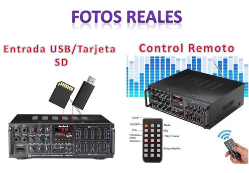 Imagen 5 de 10 de Amplificador 2000 Watt Cine En Casa Stereo, 120vac, Bluetoot