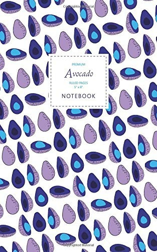 Avocado Notebook  Ruled Pages  5x8  Premium (purple White Ed