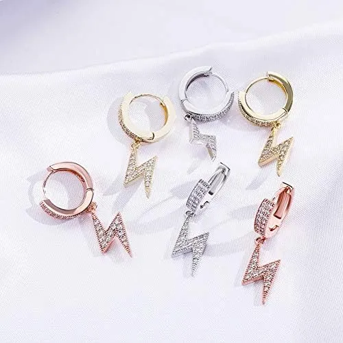 Topgrillz Pendientes Con Forma De Rayo Para Hombres Y Mujere