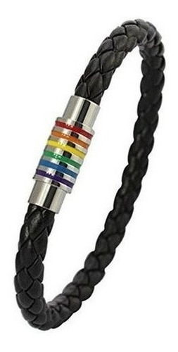 Pulsera Trenzada Magnetica De Cuero Trenzada De Lgbt Del Cue