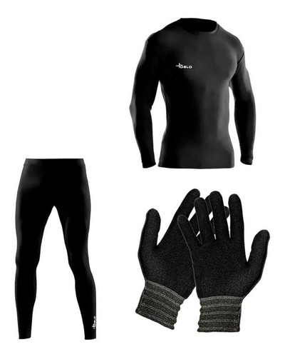 Kit Conjunto Termico Microfibra Frio Extremo Oslo + Guantes