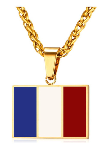 Colgante De Bandera Nacional De Francia Para Mujer Gold-colo