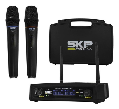 Imagen 2 de 7 de Micrófonos SKP Pro Audio UHF-300D dinámico, de mano cardiode negros