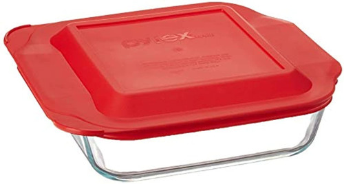 Pyrex 8 Plato Cuadrado Para Hornear Con Tapa De Plastico Ro