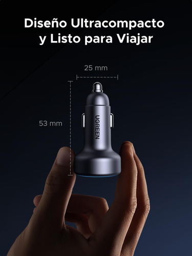 Cargador Auto Carga Rápida 3 Puertos Usb C Y Usb A