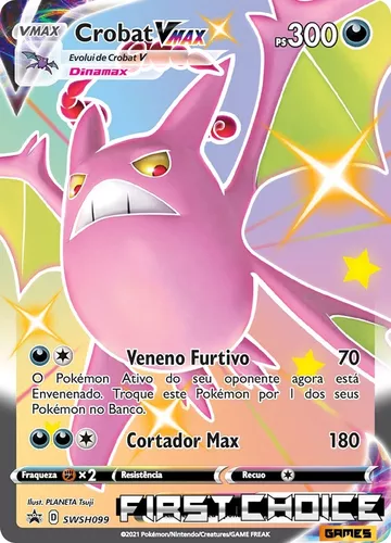 Card Pokémon Crobat Vmax Shiny - Espada E Escudo + Brinde
