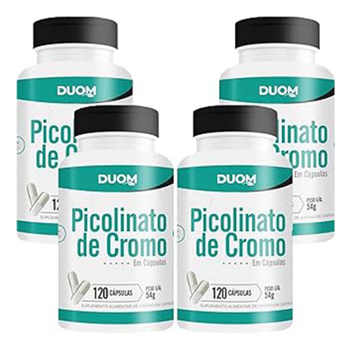 Kit 4x Picolinato De Cromo 240mcg 4x120 Cápsulas Duom