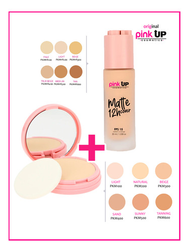 Pink Up - Maquillaje Matte Cover 12 Horas + Mineral Cover