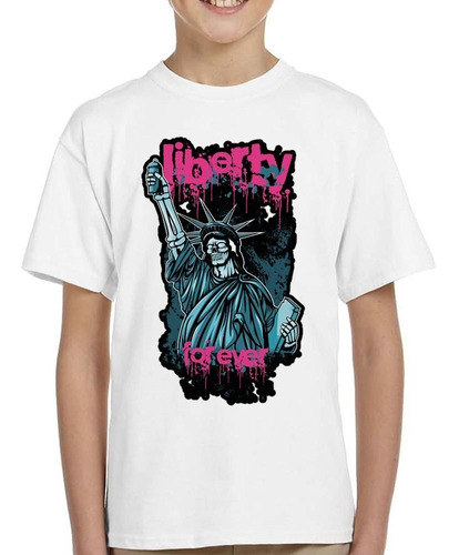 Remera De Niño Liberty Forever Libre Por Siempre Estatua