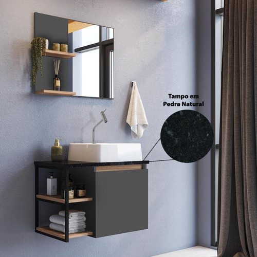 Conjunto Armário Gabinete Com Espelho E Cuba Para Banheiro