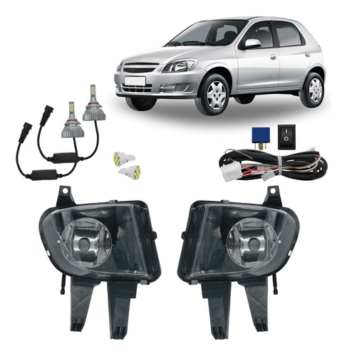 Kit Farol De Milha Celta Prisma 2007 2008 2009 2010 2011 Led