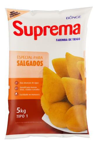 Farinha de Trigo Tipo 1 para Salgados Suprema Pacote 5kg