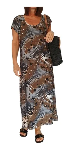 Vestido De Seda Fria Talles Grandes Amazonas 7.150