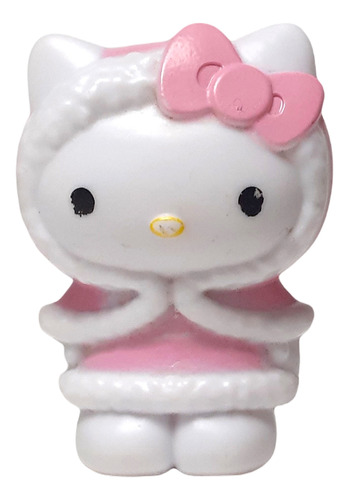 Mini Figura Hello Kitty Abrigo Rosa Sanrio Japón 3,5 Cm 2018