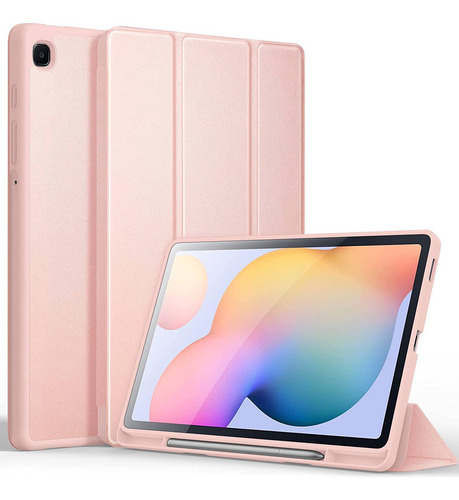 Case Para Galaxy Tab S6 Lite P613 P619 Con Portalápiz Rose