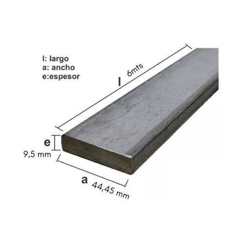 Imagen 2 de 6 de Acindar Planchuela Lisa Hierro 44,45 X 9,5 Mm (1 3/4 X 3/8)