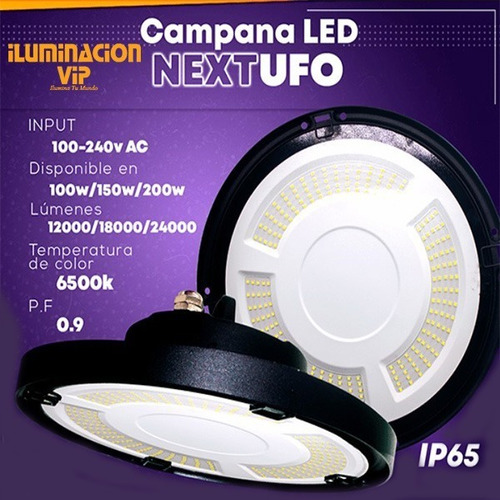 Lampara Led Ufo Industrial 100-240v  Ip65 100w 150w 200w 