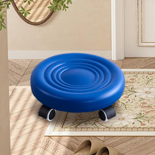 Reposapiés De Heces Giratorias Con Lana Baja Con Un Azul