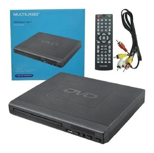 Dvd Player Multilaser 3 Em 1 Bivolt Entrada Usb E Rca C/