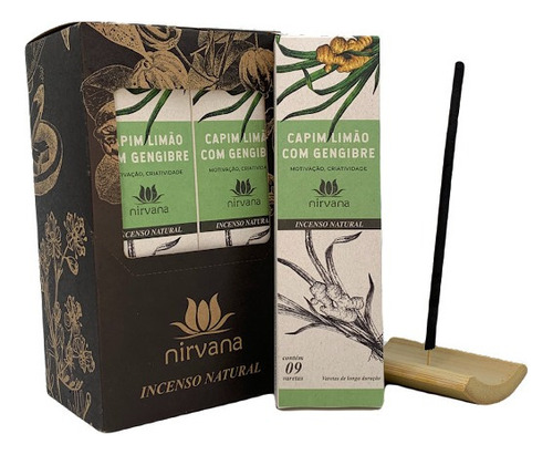 Incenso Nirvana - Linha Tradicional - Aromas Fragrância Capim Limão Com Gengibre