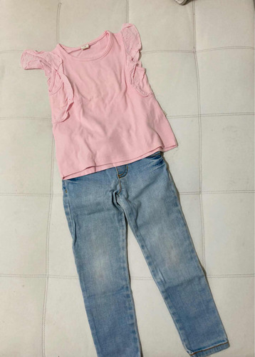 Jean Carters Celeste Remera Rosa Cheeky Talle 4 Años