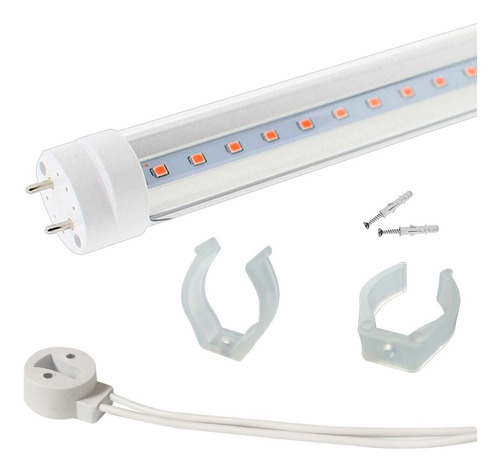 Kit Tubo Led 9w 60cm Con Accesorios Claro Ó Opalino A Elegir