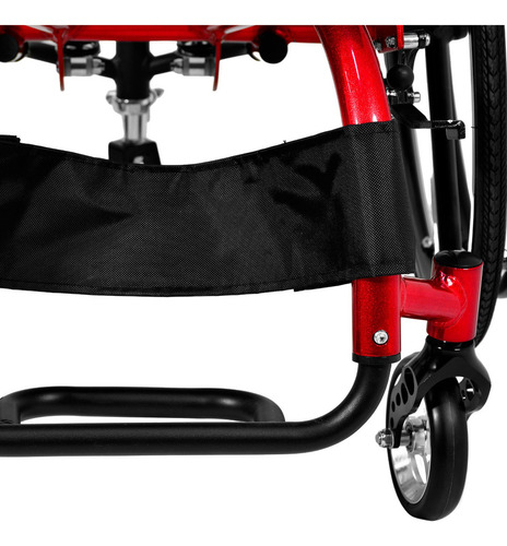Silla Ruedas Deportiva Plegable Aluminio Ligera Compacta Color Rojo