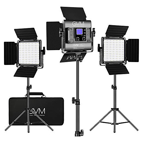 Kit De Iluminación De Vídeo Led Gvm Rgb, Luces De Vídeo De E
