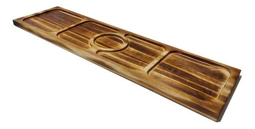 Imagen 3 de 7 de Tabla Para Picadas Grande Madera 5 Cavidades