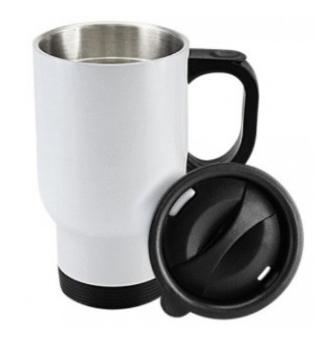 Mug Termico Metalico Para Sublimacion Con Tapa + Caja 