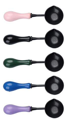 Elegante Juego De Cucharas De Cera Con Mango De Madera Para