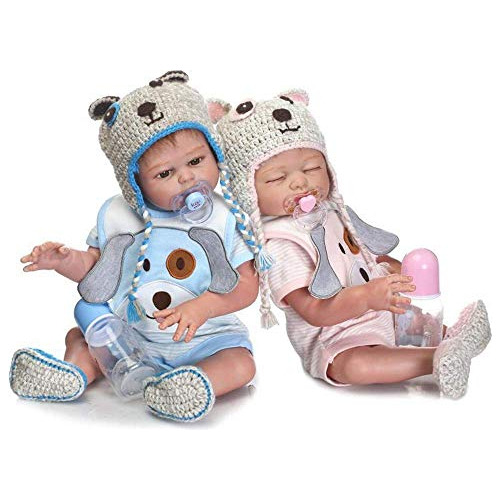 Minidiva Reborn Baby Dolls, 2pcs Boy And Girl Twins Full Bod