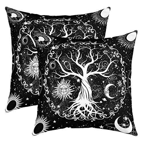 Fundas De Almohada  Árbol De Vida  20x20 Pulgadas, Jue...