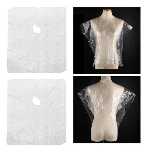 250pcs Capas De Corte De Pelo Desechables Transparentes .