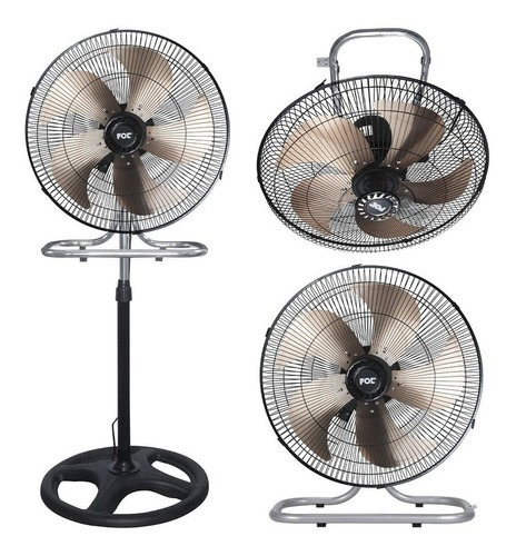  Ventilador Fol Ff-1802 Metálico 3 En 1 De Alta Potencia