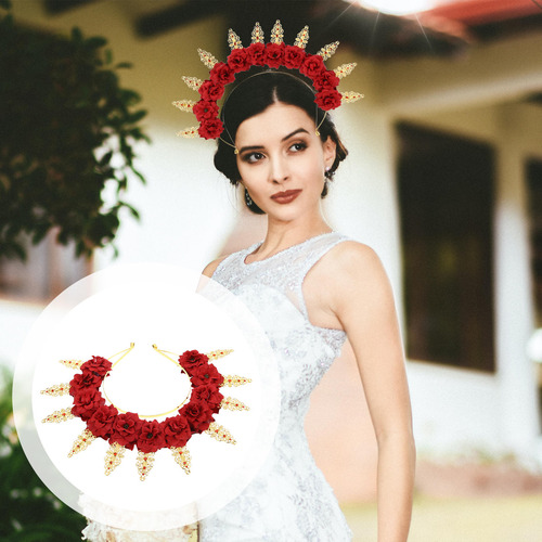 Tiaras De Boda Para Novia Con Corona De Flores De Doble Capa