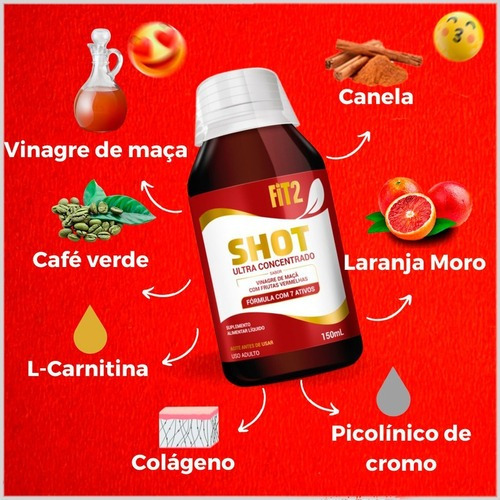 Shot Fit2 Ultra Concentrado Vinagre De Maçã Original 1 Un