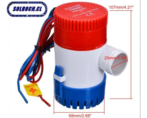 Imagen 2 de 5 de Bomba Sumergible 12v 4000l/h Max. Autónoma Solar.