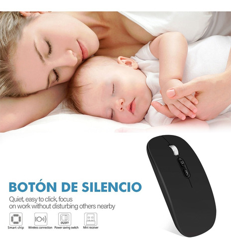 Imagen 7 de 7 de Ratón Inalámbrico Mouse Bluetooth Modo Dual Delgado 2,4ghz