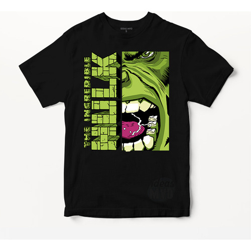 Remera Hulk Marvel 01 (negra:) Ideas Mvd