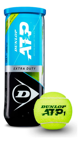 Pelotas Tenis Atp Dunlop Extra Duty X3 Balls Tubo World Tour