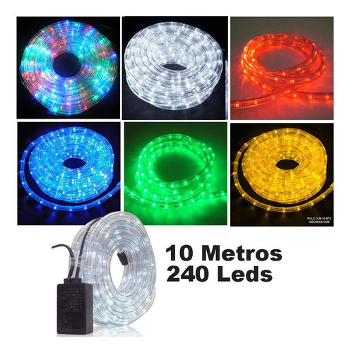 Mangueira Led Luz Branca Cores 10m Natal 110v Cor Das Luzes Amarelo